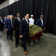 The casket of Muhammad Ali arrives for the Jenazah, or Muslim funeral prayer service, at the Kentucky Exposition Center on June 9, 2016, in Louisville, Ky. A funeral procession and interfaith memorial service are scheduled for June 10, 2016.
Volkan Furuncu/Anadolu Agency/Getty Images)